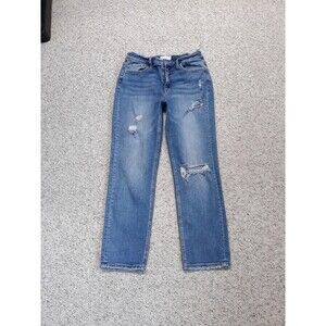 30 Buckle Vervet 90's High-Rise Crop Slim Straight Distressed Y2K